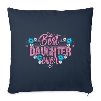 Fille Mère Fille - Housse de coussin décorative 45 x 45 cm - bleu marine - Devant