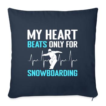 Snowboard Extreme Sport Boarder - Housse de coussin décorative 45 x 45 cm - bleu marine - Devant