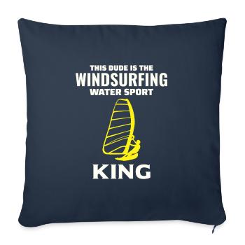 Planche à voile Planche à voile Planche à voile Surf Water Sport - Housse de coussin décorative 45 x 45 cm - bleu marine - Devant
