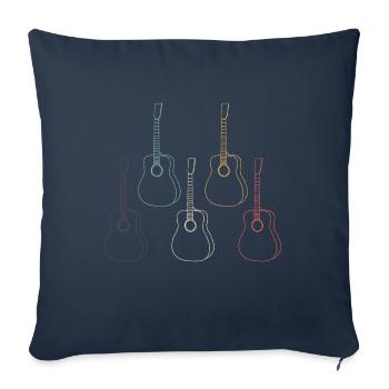 Basse Guitariste Musicien Bassiste - Housse de coussin décorative 45 x 45 cm - bleu marine - Devant