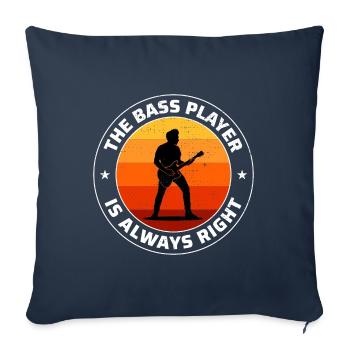 Bass Guitar Player Music Musician Bassist Funny - Sofa pillowcase 17,3'' x 17,3'' (45 x 45 cm) - navy - Front