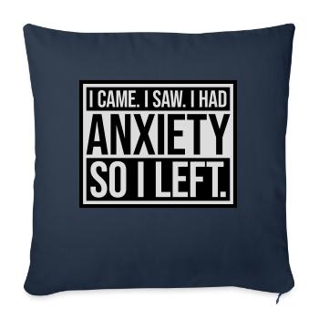 J’avais de l’anxiété en disant - Housse de coussin décorative 45 x 45 cm - bleu marine - Devant