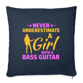 Bass Guitar Player Music Musician Bassist Funny - Sofa pillowcase 17,3'' x 17,3'' (45 x 45 cm) - navy - Front