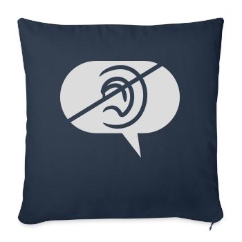 Verboten hören Symbol Sprechblase - Sofakissenbezug 45 x 45 cm - Navy - Vorne