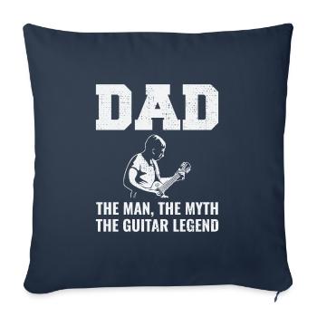 Basse Guitare Papa Musicien Musicien Bassiste Fête des pères - Housse de coussin décorative 45 x 45 cm - bleu marine - Devant