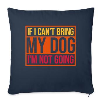 Citation Apportez mon chien - Housse de coussin décorative 45 x 45 cm - bleu marine - Devant