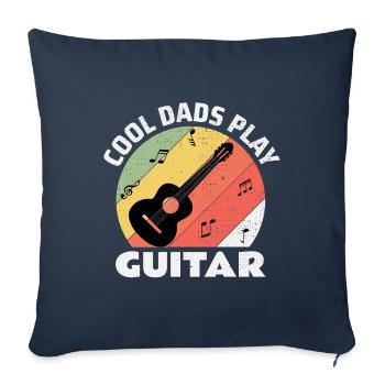 Guitariste acoustique Guitariste Papa Fête des pères - Housse de coussin décorative 45 x 45 cm - bleu marine - Devant