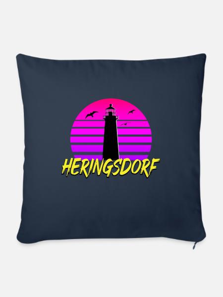 Heringsdorf 80s - Sofakissenbezug 45 x 45 cm - Navy