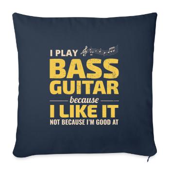 Bass Guitar Player Music Musician Bassist Funny - Sofa pillowcase 17,3'' x 17,3'' (45 x 45 cm) - navy - Front