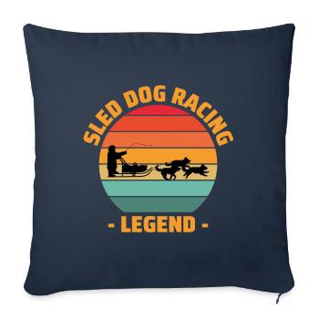 Husky Traîneau Chiens de traîneau Racing Alaskan Racers - Housse de coussin décorative 45 x 45 cm - bleu marine - Devant