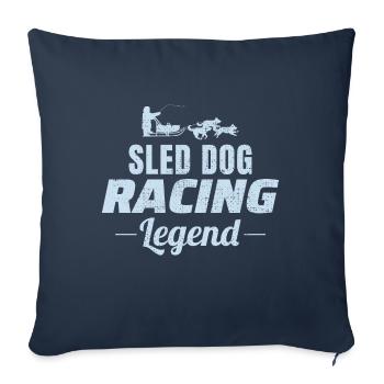 Husky Traîneau Chiens de traîneau Racing Alaskan Racers - Housse de coussin décorative 45 x 45 cm - bleu marine - Devant
