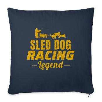 Husky Traîneau Chiens de traîneau Racing Alaskan Racers - Housse de coussin décorative 45 x 45 cm - bleu marine - Devant