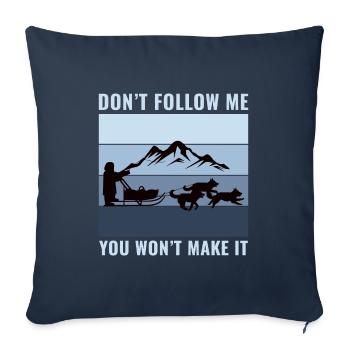 Husky Sledding Sled Dog Racing Alaskan Racers - Sofa pillowcase 17,3'' x 17,3'' (45 x 45 cm) - navy - Front