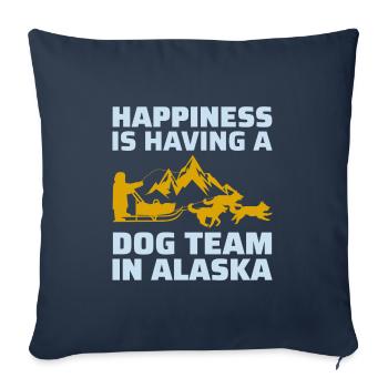 Husky Traîneau Chiens de traîneau Racing Alaskan Racers - Housse de coussin décorative 45 x 45 cm - bleu marine - Devant
