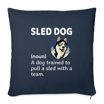 Husky Traîneau Chiens de traîneau Racing Alaskan Racers - Housse de coussin décorative 45 x 45 cm - bleu marine - Devant