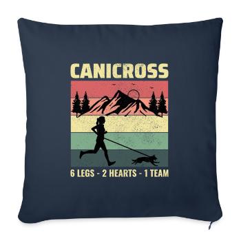 Canicross Trail Running Dog Sport Outdoor Hobby - Sofa pillowcase 17,3'' x 17,3'' (45 x 45 cm) - navy - Front