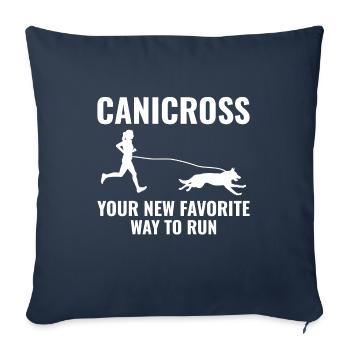 Canicross Trail Running Dog Sport Outdoor Hobby - Sofa pillowcase 17,3'' x 17,3'' (45 x 45 cm) - navy - Front