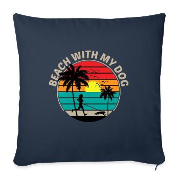 Beach Canicross Trail Running Dog Sport Outdoor - Sofa pillowcase 17,3'' x 17,3'' (45 x 45 cm) - navy - Front