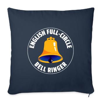 Sonnerie de cloche à cercle complet anglais Royaume-Uni Angleterre - Housse de coussin décorative 45 x 45 cm - bleu marine - Devant