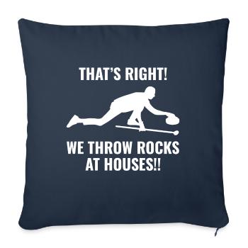 Curling Sweeping Fan Winter Ice Sport Curler Funny - Sofa pillowcase 17,3'' x 17,3'' (45 x 45 cm) - navy - Front
