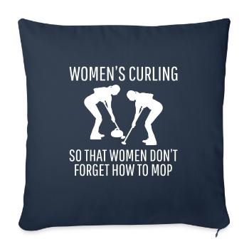 Curling Sweeping Fan Winter Ice Sport Curler Funny - Sofa pillowcase 17,3'' x 17,3'' (45 x 45 cm) - navy - Front