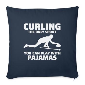 Curling Sweeping Fan Winter Ice Sport Curler Funny - Sofa pillowcase 17,3'' x 17,3'' (45 x 45 cm) - navy - Front