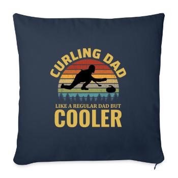 Curling Sweeping Winter Ice Sport Dad Fathers Day - Sofa pillowcase 17,3'' x 17,3'' (45 x 45 cm) - navy - Front