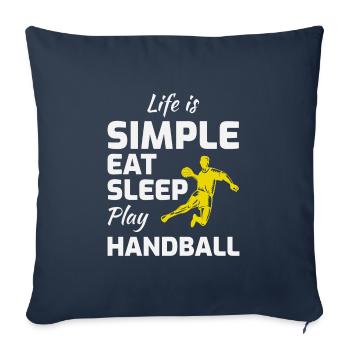 Handball Joueur Sport Équipe Handballeur - Housse de coussin décorative 45 x 45 cm - bleu marine - Devant