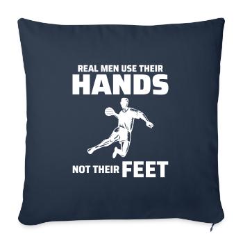 Handball Joueur Sport Équipe Handballeur - Housse de coussin décorative 45 x 45 cm - bleu marine - Devant