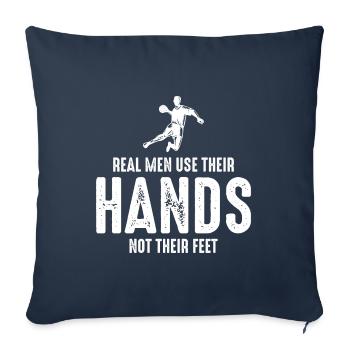 Handball Joueur Sport Équipe Handballeur - Housse de coussin décorative 45 x 45 cm - bleu marine - Devant