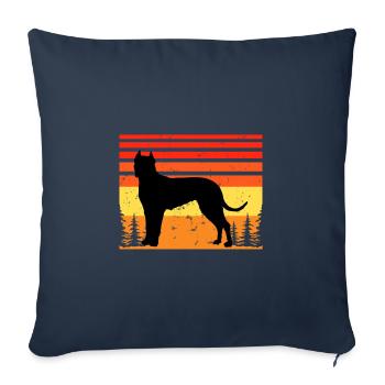 Cordoba Fighting Dog Lover Silhouette Retro Sunset - Sofa pillowcase 17,3'' x 17,3'' (45 x 45 cm) - navy - Front