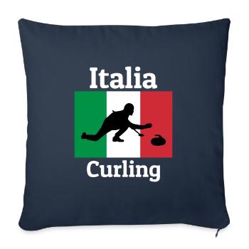 Italienische Flagge Curling Team Winter Ice Sport Italia - Sofakissenbezug 45 x 45 cm - Navy - Vorne