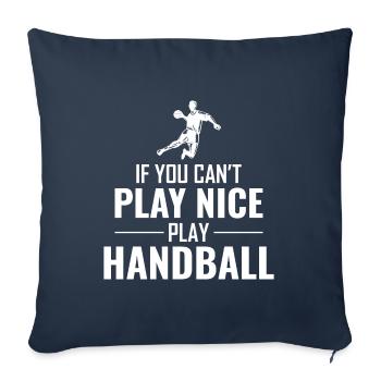 Joueur de handball Équipe sportive Handballeur Drôle de dicton - Housse de coussin décorative 45 x 45 cm - bleu marine - Devant