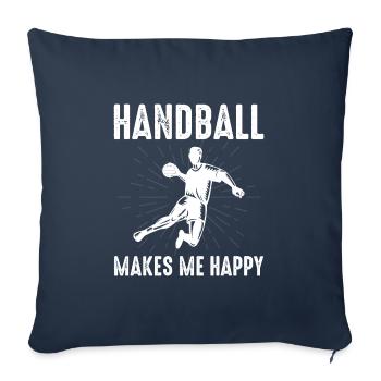 Joueur de handball Équipe sportive Handballeur Drôle de dicton - Housse de coussin décorative 45 x 45 cm - bleu marine - Devant