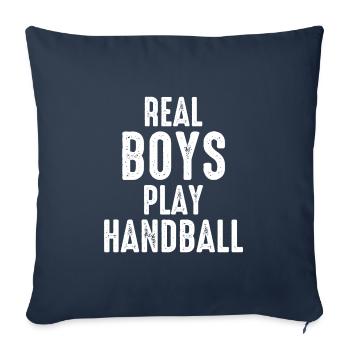 Joueur de handball Équipe sportive Handballeur Drôle de dicton - Housse de coussin décorative 45 x 45 cm - bleu marine - Devant