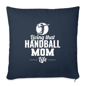 Handball Fête des mères - Housse de coussin décorative 45 x 45 cm - bleu marine - Devant