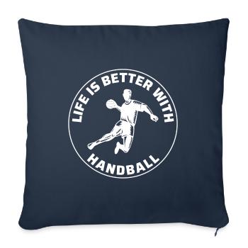 Joueur de handball Équipe sportive Handballeur Drôle de dicton - Housse de coussin décorative 45 x 45 cm - bleu marine - Devant