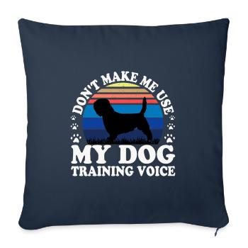 Basset Griffon Vend Grand Dog Silhouette Retro - Sofa pillowcase 17,3'' x 17,3'' (45 x 45 cm) - navy - Front