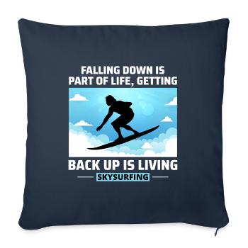 Skysurf Parachutisme Extreme Sport Skydiver Drôle - Housse de coussin décorative 45 x 45 cm - bleu marine - Devant