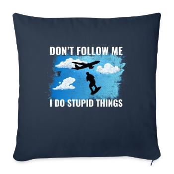 Skysurfing Skydiving Extreme Sport Skydiver Funny - Sofa pillowcase 17,3'' x 17,3'' (45 x 45 cm) - navy - Front