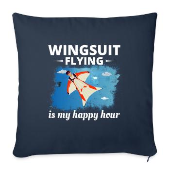 Wingsuit volant Base Jumping Parachutisme Wingsuit - Housse de coussin décorative 45 x 45 cm - bleu marine - Devant