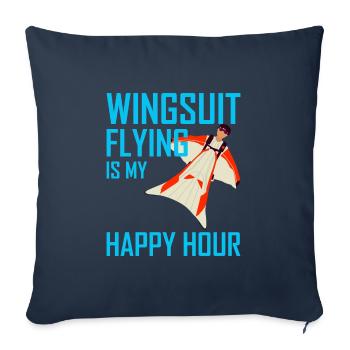 Wingsuit volant Base Jumping Parachutisme Wingsuit - Housse de coussin décorative 45 x 45 cm - bleu marine - Devant