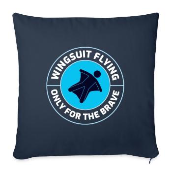 Wingsuit volant Base Jumping Parachutisme Wingsuit - Housse de coussin décorative 45 x 45 cm - bleu marine - Devant