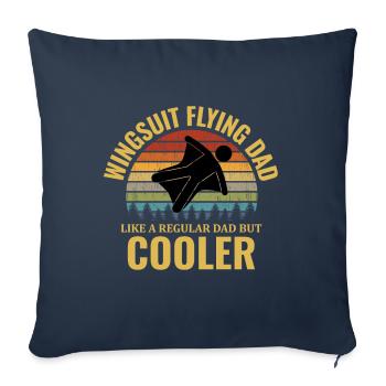 Wingsuit volant Dad Base Jumping Paradiving - Housse de coussin décorative 45 x 45 cm - bleu marine - Devant