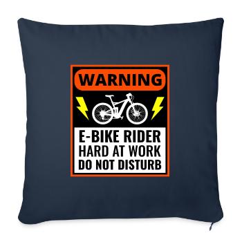 E-Bike Electric-Bike E-Cyclist Vélo - Housse de coussin décorative 45 x 45 cm - bleu marine - Devant