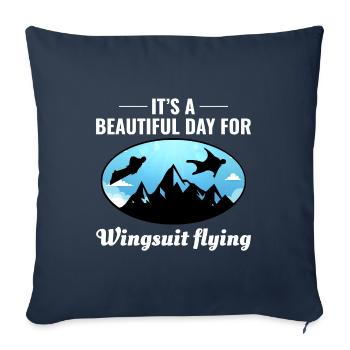 Wingsuit volant Base Jumping Parachutisme Wingsuit - Housse de coussin décorative 45 x 45 cm - bleu marine - Devant