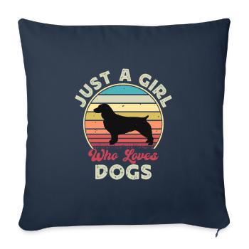 Boykin Spaniel Dog Lover Silhouette Vintage Sunset - Sofa pillowcase 17,3'' x 17,3'' (45 x 45 cm) - navy - Front