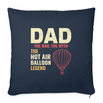 Hot Air Ballooning Hopper Balloon Dad Balloonist - Sofa pillowcase 17,3'' x 17,3'' (45 x 45 cm) - navy - Front