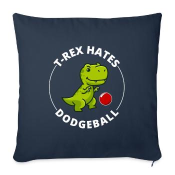 Dodgeball T-rex dinosaure t rex Dino tyrannosaurus - Housse de coussin décorative 45 x 45 cm - bleu marine - Devant
