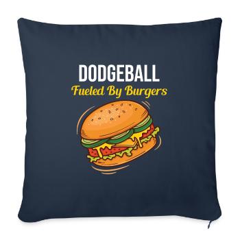 Joueur de Dodgeball Entraîneur Sports d’équipe Burger Drôle - Housse de coussin décorative 45 x 45 cm - bleu marine - Devant